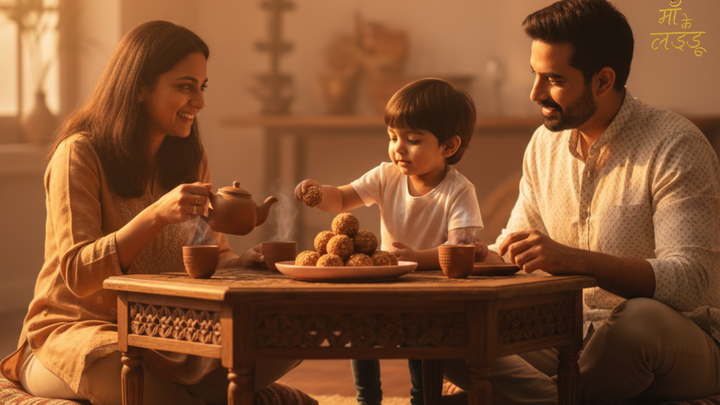 Traditional Besan Ladoo Made with Ghee and Cardamom